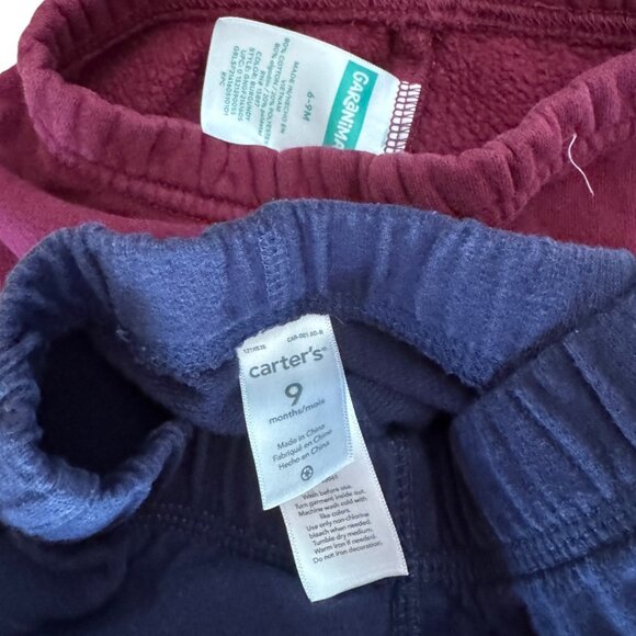 Baby Joggers Pants 2-Pack Bundle 6-9M Casual Soft Pull On Maroon Navy - Picture 2 of 2